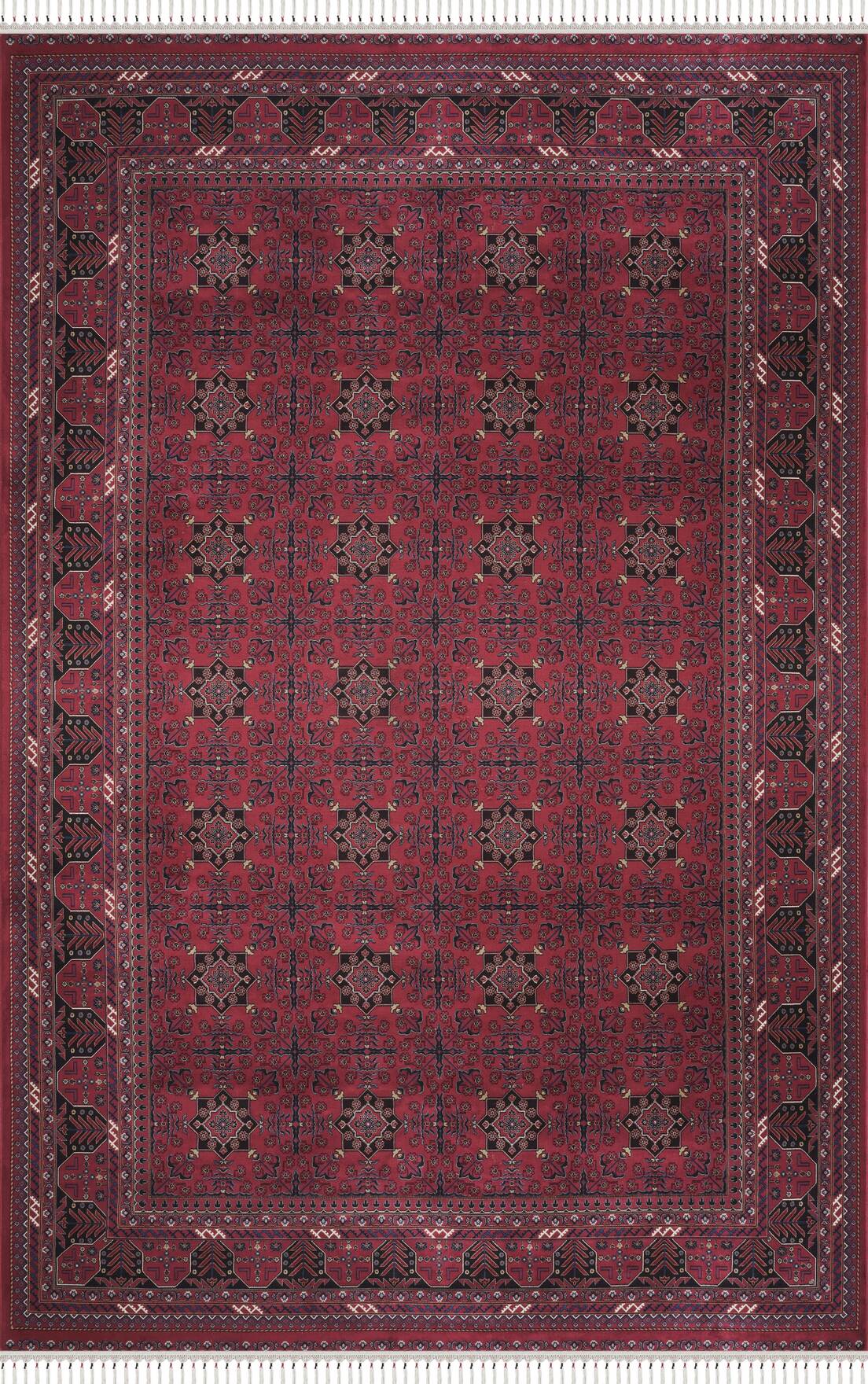 Burj 8731 Bordo - Modal İplikli Özel Tezgah Dokuma Salon Halısı